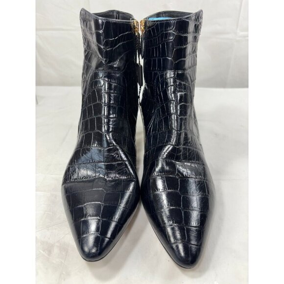 Grigiarancio Black CROC EMBOSSED leather ankle bootie size 9.5 - Picture 12 of 14